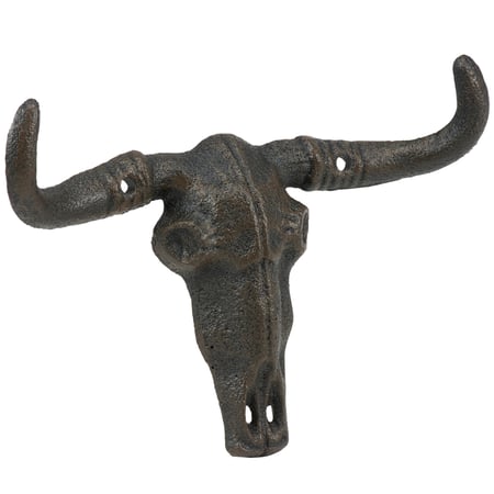 Bull Skull Wall Hook - Metal
