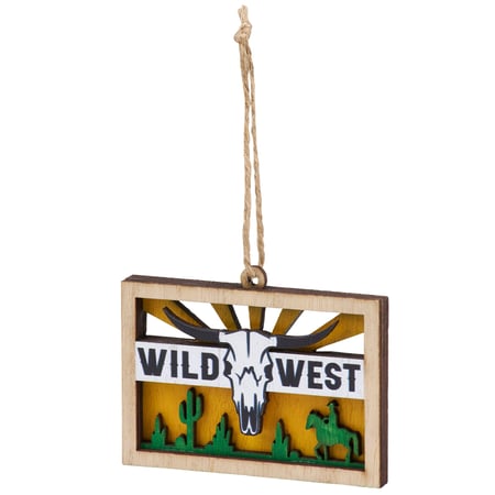 Wild West Magnetic Ornament - Wood, Magnet
