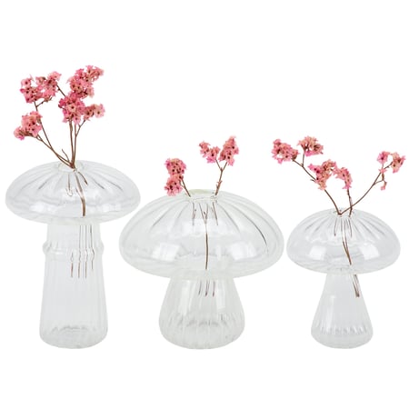 Clear Mushroom Vase Set - Glass