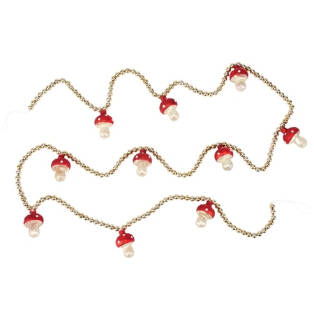 Mushroom Beaded Garland - Glass, Plastic, Metal