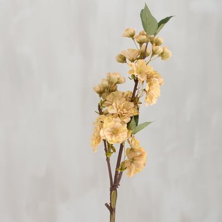 Peach Cherry Blossom Floral Pick - Plastic, Fabric, Wire