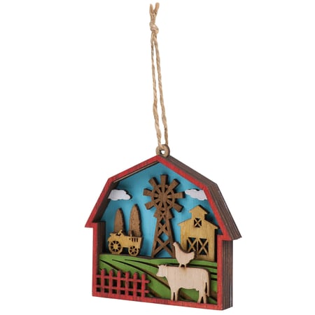 Barn Magnetic Ornament - Wood, Magnet