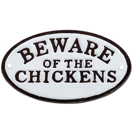 Beware Of The Chickens Hanging Decor - Metal