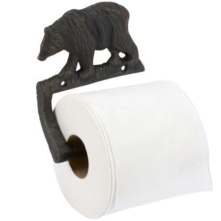 Black Bear Toilet Paper Holder - Metal