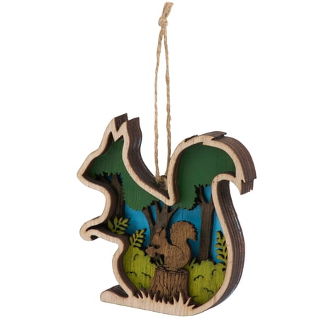 Squirrel Magnetic Ornament - Wood, Magnet