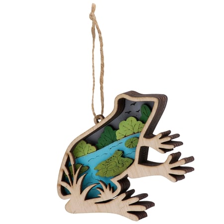 Frog Magnetic Ornament - Wood, Magnet