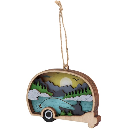 Camper Magnetic Ornament - Wood, Magnet