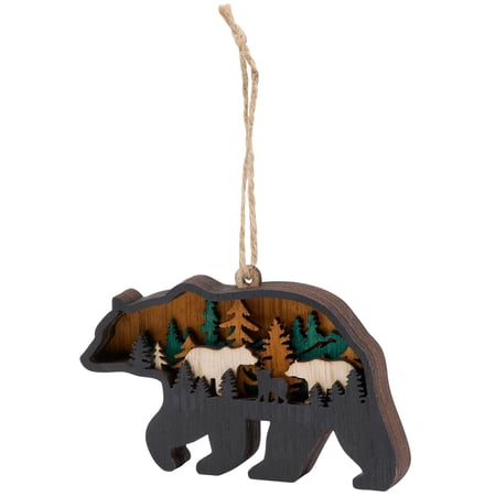 Black Bear Magnetic Ornament - Wood, Magnet