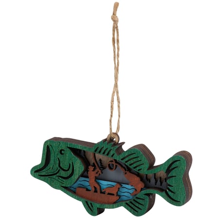 Smallmouth Bass Magnetic Ornament - Wood, Magnet