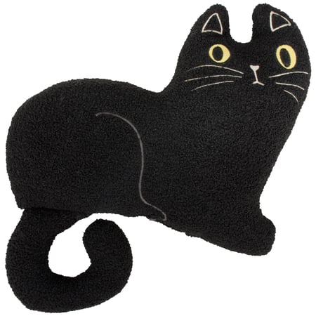Black Cat Shaped Pillow - Polyester