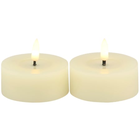 Petite Pillar Flameless Candle Set - Wax, Plastic, Light