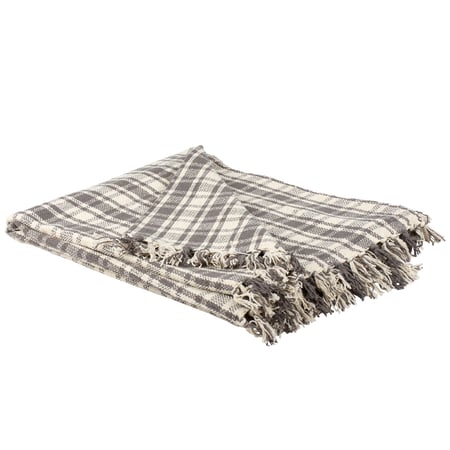 Gray Check Throw - Cotton