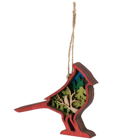 Cardinal Magnetic Ornament - Wood, Magnet