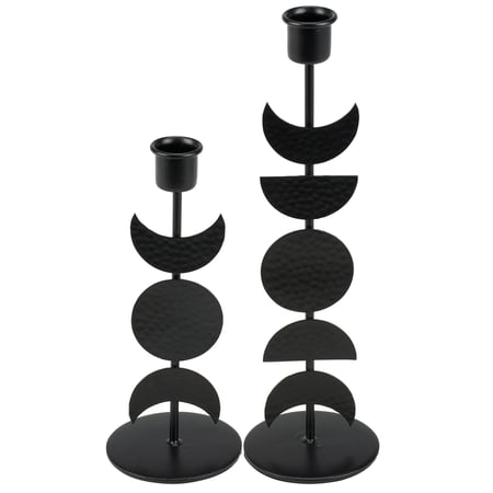 Moon Phase Candle Holder Set - Metal