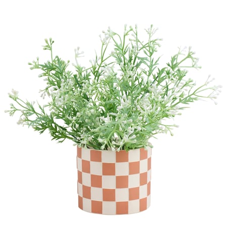 Orange Checkerboard Planter - Terracotta