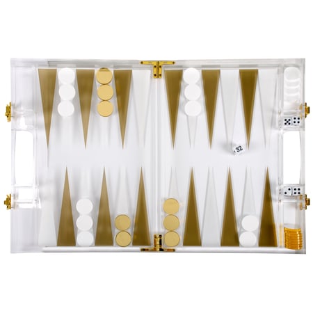 Backgammon Tabletop Game - Acrylic, Metal