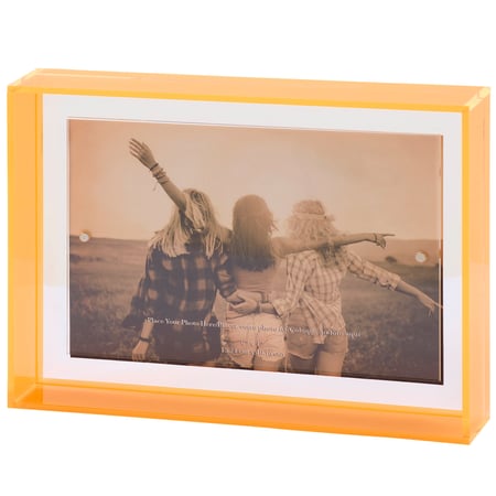 Neon Orange Magnetic Block Frame - Acrylic, Magnet