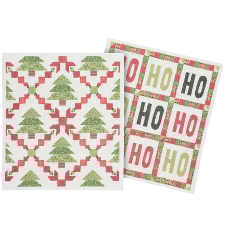 Christmas Quilt Swedish Dishcloth Set - Cellulose, Cotton