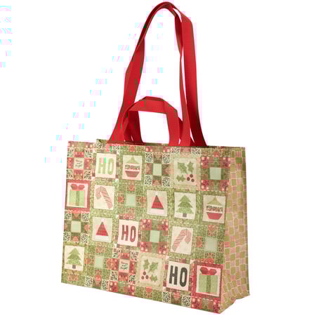 Christmas Quilt Carryall Tote - Post-Consumer Material, Nylon
