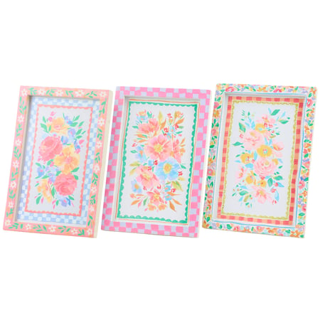 French Floral Framed Art Set - Wood