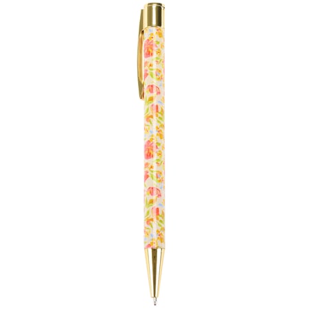 French Floral Pen - Metal, Paper, Ink