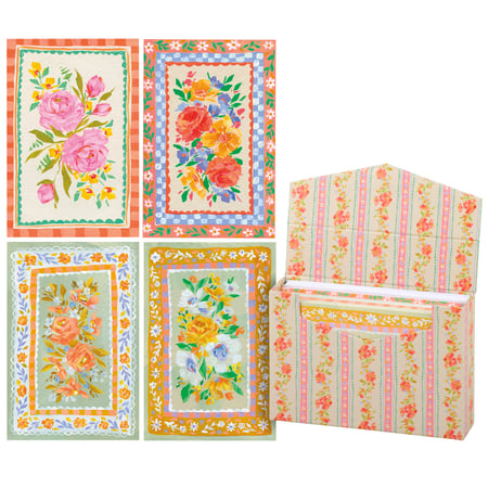 French Floral Note Card Set - Paper