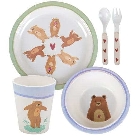 Teddy Bear Meal Set - Melamine, Bamboo Fiber