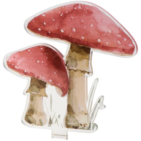 Red Mushrooms Acrylic Stem - Acrylic