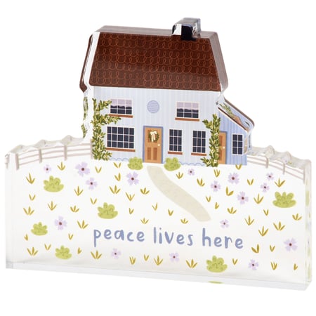 Peace Lives Here Acrylic Sitter - Acrylic