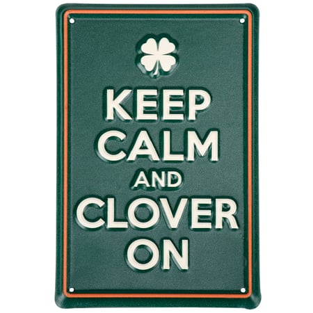 Keep Calm And Clover On Hanging Decor - Metal