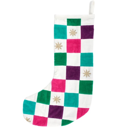 Colorful Block Stocking - Velvet