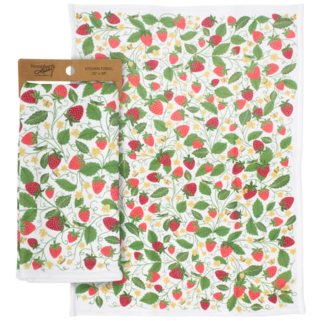 Strawberry Vine Kitchen Towel - Cotton, Terrycloth