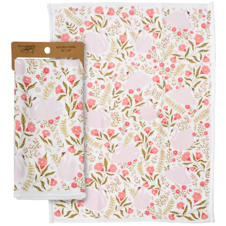 Pink Swans Kitchen Towel - Cotton, Terrycloth