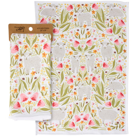 Spring Sheep Kitchen Towel - Cotton, Terrycloth