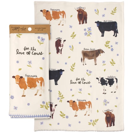 For The Love Of Cows Kitchen Towel - Terrycloth