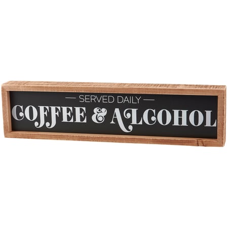 Served Daily Coffee Box Sign - Wood