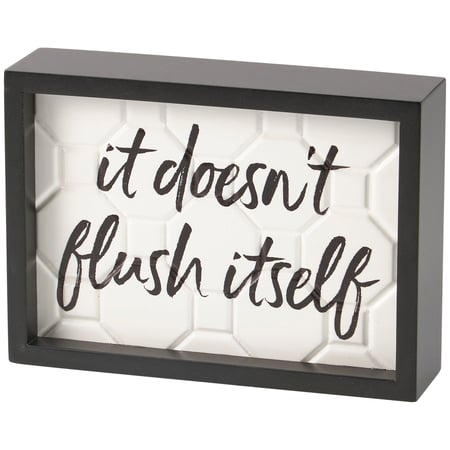 Flush Itself Inset Box Sign - Wood