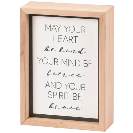 Heart Be Kind Inset Box Sign - Wood
