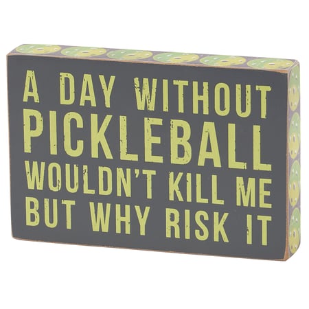 Pickleball Block Sign - Wood, Paper