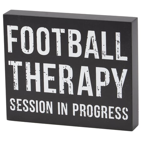 Football Therapy Block Sign - Wood