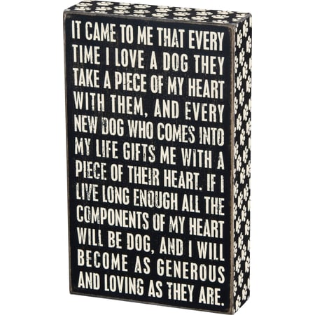 Loving Dog Box Sign - Wood, Paper