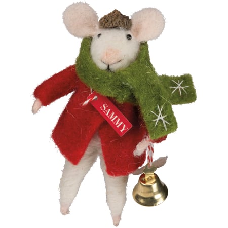 Sammy Mouse Critter - Felt, Polyester, Metal, Wood