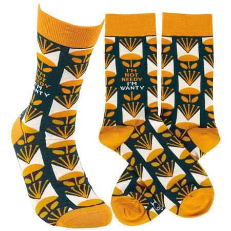 Not Needy Socks - Cotton, Nylon, Spandex