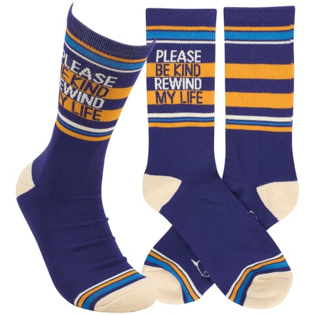 Please Be Kind Rewind My Life Socks - Cotton, Nylon, Spandex