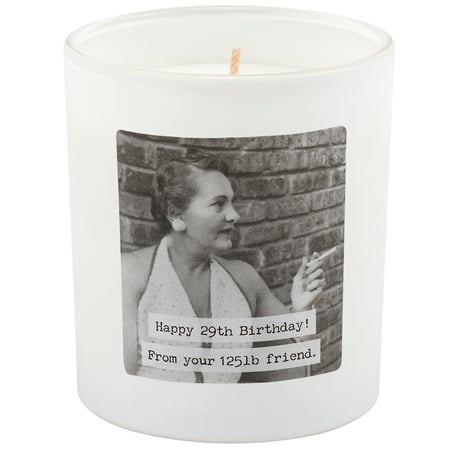Happy 29th Birthday Candle - Soy Wax, Glass, Cotton