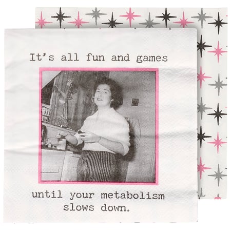 Until Metabolism Slows Down Beverage Napkin - Paper