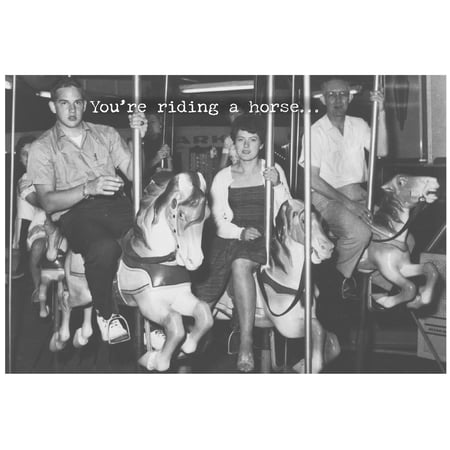 Get Off The Carousel Greeting Card - Paper