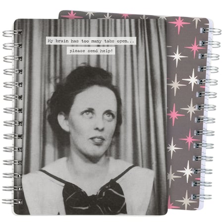 My Brain Has Too Many Tabs Open Spiral Notebook - Paper, Metal