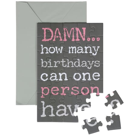 How Many Birthdays Puzzle Card - Paper