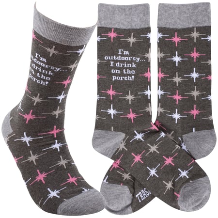 I'm Outdoorsy Socks - Cotton, Nylon, Spandex